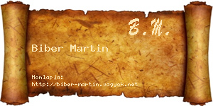Biber Martin névjegykártya